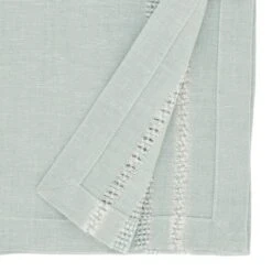 Saro Lifestyle Leno Stripe Elegance Table Runner, Blue, 13"x72"