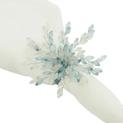 Saro Lifestyle Saro Lifestyle Table Napkin Rings With Beaded Flower Design (Set Of 4) -Saro Lifestyle GUEST e6486513 9864 4972 ab20 b790c544343c