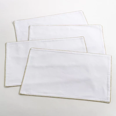 Saro Lifestyle Luana Collection Metallic Trimmed Placemats (Set Of 4) 5 Saro Lifestyle Luana Collection Metallic Trimmed Placemats (Set Of 4) - Image 3