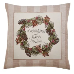 Saro Lifestyle Merry Christmas And Happy New Year Decorative Pillow Cover -Saro Lifestyle GUEST ea805423 5d0c 4591 832e 2414e7248d08