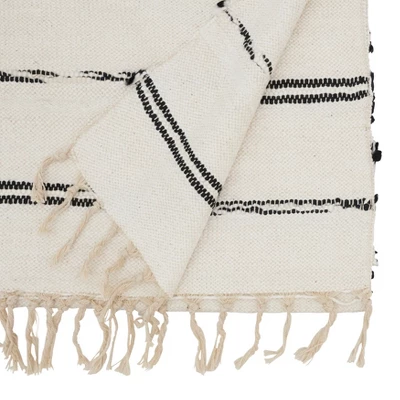 Saro Lifestyle Modern Minimalist Striped Table Runner, Beige, 16"x72" 3 Saro Lifestyle Modern Minimalist Striped Table Runner, Beige, 16"x72"