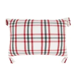 Saro Lifestyle Tasseled Plaid Outdoor Poly Filled Throw Pillow -Saro Lifestyle GUEST ecffb76d 6e0b 4add 9b86 e7ab40ca725f