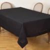 70"x120" Tablecloth With Hemstitch Border Design Black - Saro Lifestyle: Elegant, Machine Washable, Polyester