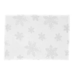 Saro Lifestyle Burnout Snowflake Design Sheer Placemat, 14"x20" Oblong, White (Set Of 4) -Saro Lifestyle GUEST ef1e26fd 6429 45f0 8f88 9d34fcaa5c95
