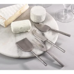 Saro Lifestyle Stainless Steel Cheese Set, Silver (Set Of 4) -Saro Lifestyle GUEST efa63e55 1d52 448f 8d0a 1829bd7e4079