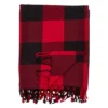 Buffalo Plaid Throw Blanket Red - Saro Lifestyle: 100% Cotton, Tassel Edges, Machine Washable, 50x60" -Saro Lifestyle GUEST f11a9208 147a 49ff 8695 53a922d31186