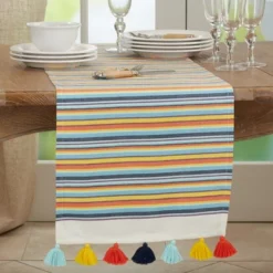 Saro Lifestyle Color Splash Table Runner, 16"x72", Multicolored -Saro Lifestyle GUEST f193f1da b967 4215 8c4e a0a2a3ac8654