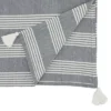 Saro Lifestyle Stripe Design Table Runner With Tassels, 16"x72", Blue