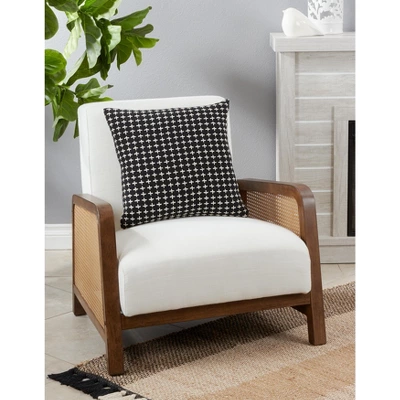 Saro Lifestyle Cross Thread Decorative Pillow Cover, Black, 18" 4 Saro Lifestyle Cross Thread Decorative Pillow Cover, Black, 18" - Image 2