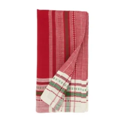 Saro Lifestyle Joyful Holiday Stripe Placemat And Napkin 8 Pcs Set (4 Placemats, 4 Napkins) -Saro Lifestyle GUEST f7084375 37ce 4cad ad77 3fe229a59055
