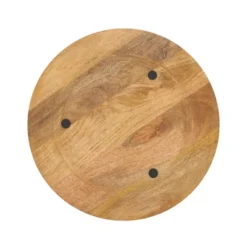 Saro Lifestyle Enamel-Framed Wooden Charger Plate (Set Of 4), 13"x13", Off-White