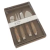 Saro Lifestyle Bark Wood Cheese Cutlery, Ecru (Set Of 4)