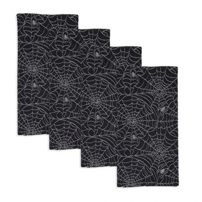 Saro Lifestyle Recycled Jacquard Spider Web Kitchen Towel (Set Of 4), 20"x28", Black 3 Saro Lifestyle Recycled Jacquard Spider Web Kitchen Towel (Set Of 4), 20"x28", Black