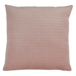 Saro Lifestyle Pinsonic Velvet Pillow With Polly Filling, Blush, 22" X 22"