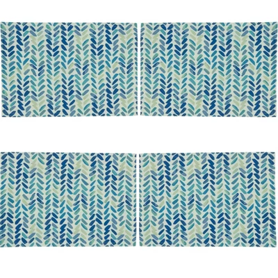 Saro Lifestyle Chevron Placemats With Watercolor Design 4 Saro Lifestyle Chevron Placemats With Watercolor Design - Image 2