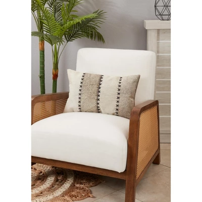 Saro Lifestyle Craftsman Hair On Leather Down Filled Throw Pillow, 12"x20", Gray 4 Saro Lifestyle Craftsman Hair On Leather Down Filled Throw Pillow, 12"x20", Gray - Image 2