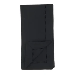 Saro Lifestyle Dinner Napkin /w Hemstitched Border, Black (Set Of 12) -Saro Lifestyle GUEST fb0be3fb a05c 4c81 9bd9 80b53a03c127