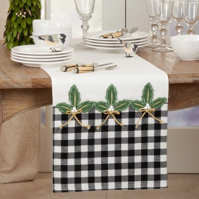 Saro Lifestyle Holly Design Buffalo Plaid Table Runner 5 Saro Lifestyle Holly Design Buffalo Plaid Table Runner - Image 3
