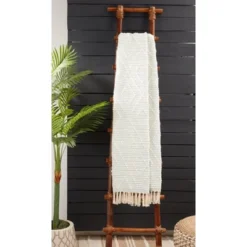 Saro Lifestyle Cotton Throw With Woven Stripes And Diamond -Saro Lifestyle GUEST fb8a58a7 8762 435b b26c 59b375389607